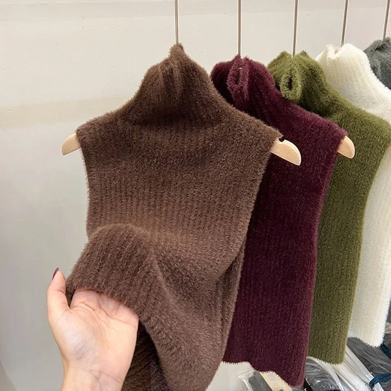 Phone Accessories On Top - Suéter de cuello alto de Mohair