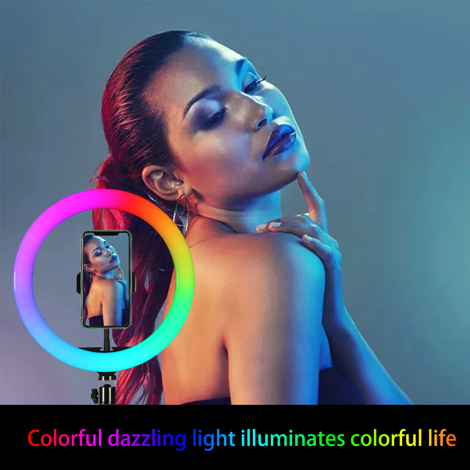Aro de Luz LED RGB de 10 Pulga - Selfie Stick Tripod reseña y precio